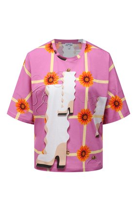 Женская хлопковая футболка LOEWE розового цвета, арт. S540Y22X10 | Фото 1 (Длина (для топов): Стандартные; Материал внешний: Хлопок; Рукава: Короткие; Женское Кросс-КТ: Футболка-одежда; Стили: Спорт-шик; Принт: С принтом; Региональные ограничения белый список (Axapta Mercury): RU)