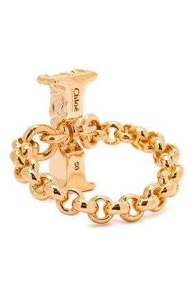 Женское кольцо alphabet i CHLOÉ золотого цвета по цене 21950 руб., арт. CHC21SFR0ICB7 | Фото 2 Женское кольцо alphabet i CHLOÉ золотого цвета, арт. CHC21SFR0ICB7 | Фото 2