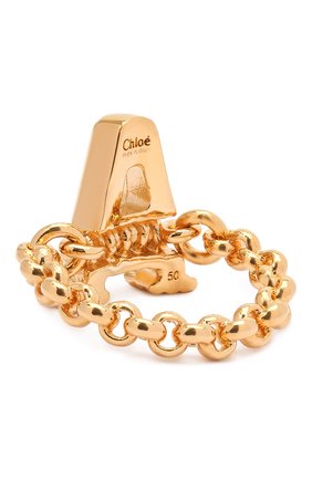 Женское кольцо alphabet a CHLOÉ золотого цвета по цене 21950 руб., арт. CHC21SFR0ACB7 | Фото 2 Женское кольцо alphabet a CHLOÉ золотого цвета, арт. CHC21SFR0ACB7 | Фото 2 (Материал: Металл)