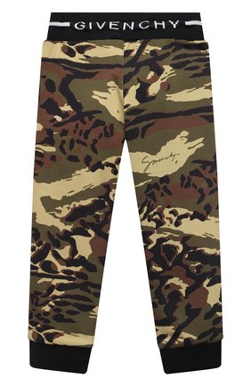 Детские хлопковые джоггеры GIVENCHY хаки цвета по цене 22600 руб., арт. H04096 | Фото 2 Детские хлопковые джоггеры GIVENCHY хаки цвета, арт. H04096 | Фото 2