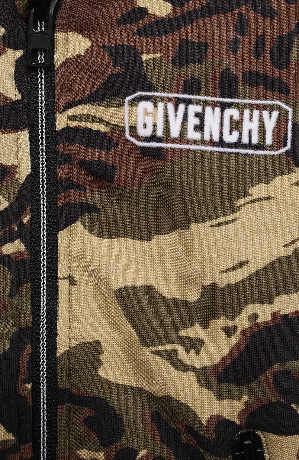 Детский хлопковая толстовка GIVENCHY хаки цвета по цене 26300 руб., арт. H05156 | Фото 3 Детский хлопковая толстовка GIVENCHY хаки цвета, арт. H05156 | Фото 3