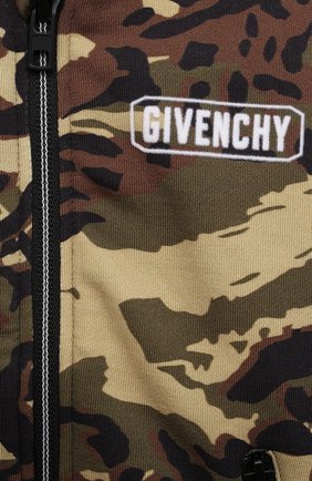 Детский хлопковая толстовка GIVENCHY хаки цвета по цене 26300 руб., арт. H05156 | Фото 3 Детский хлопковая толстовка GIVENCHY хаки цвета, арт. H05156 | Фото 3