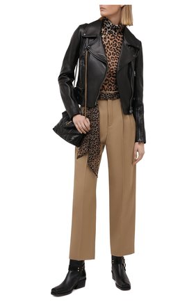 Женские шерстяные брюки SAINT LAURENT бежевого цвета по цене 94950 руб., арт. 648142/Y7B73 | Фото 2 Женские шерстяные брюки SAINT LAURENT бежевого цвета, арт. 648142/Y7B73 | Фото 2 (Материал внешний: Шерсть; Длина (брюки, джинсы): Стандартные; Женское Кросс-КТ: Брюки-одежда; Стили: Гламурный; Силуэт Ж (брюки и джинсы): Прямые)
