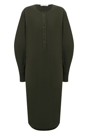 Женское хлопковое платье JW ANDERSON хаки цвета по цене 56650 руб., арт. DR0157 PG0463 | Фото 1 Женское хлопковое платье JW ANDERSON хаки цвета, арт. DR0157 PG0463 | Фото 1