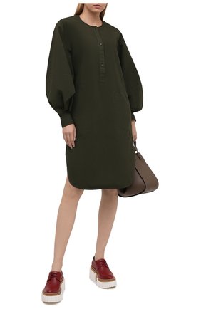 Женское хлопковое платье JW ANDERSON хаки цвета по цене 56650 руб., арт. DR0157 PG0463 | Фото 2 Женское хлопковое платье JW ANDERSON хаки цвета, арт. DR0157 PG0463 | Фото 2