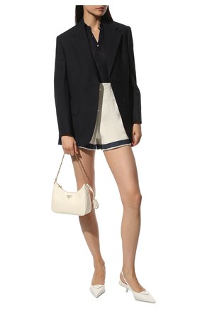 Женские кожаные туфли PRADA белого цвета по цене 71000 руб., арт. 1I565M-055-F0009-A045 | Фото 2 Женские кожаные туфли PRADA белого цвета, арт. 1I565M-055-F0009-A045 | Фото 2