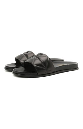 Женские кожаные шлепанцы PRADA черного цвета по цене 52000 руб., арт. 1XX575-038-F0002-020 | Фото 1 Женские кожаные шлепанцы PRADA черного цвета, арт. 1XX575-038-F0002-020 | Фото 1