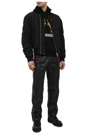 Мужской хлопковое худи DSQUARED2 черного цвета по цене 37450 руб., арт. S74GU0508/S25042 | Фото 2 Мужской хлопковое худи DSQUARED2 черного цвета, арт. S74GU0508/S25042 | Фото 2 (Длина (для топов): Стандартные; Материал внешний: Хлопок; Рукава: Длинные; Мужское Кросс-КТ: Худи-одежда; Принт: С принтом; Стили: Гранж)