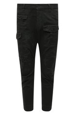 Мужские хлопковые брюки DSQUARED2 темно-зеленого цвета, арт. S74KB0537/S39021 | Фото 1 (Случай: Повседневный; Стили: Гранж; Материал внешний: Хлопок; Длина (брюки, джинсы): Укороченные)