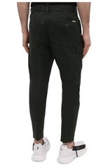 Мужские хлопковые брюки DSQUARED2 темно-зеленого цвета, арт. S74KB0537/S39021 | Фото 4 (Случай: Повседневный; Стили: Гранж; Материал внешний: Хлопок; Длина (брюки, джинсы): Укороченные)