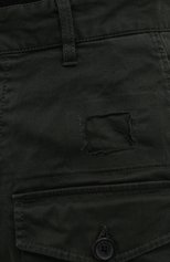 Мужские хлопковые брюки DSQUARED2 темно-зеленого цвета, арт. S74KB0537/S39021 | Фото 5 (Случай: Повседневный; Стили: Гранж; Материал внешний: Хлопок; Длина (брюки, джинсы): Укороченные)