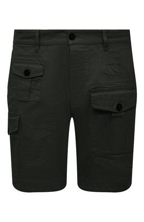 Мужские хлопковые шорты DSQUARED2 темно-зеленого цвета по цене 56150 руб., арт. S74MU0661/S39021 | Фото 1 Мужские хлопковые шорты DSQUARED2 темно-зеленого цвета, арт. S74MU0661/S39021 | Фото 1 (Длина Шорты М: До колена; Материал внешний: Хлопок; Принт: Без принта; Мужское Кросс-КТ: Шорты-одежда; Стили: Гранж; Силуэт М (брюки): Карго; Случай: Повседневный)