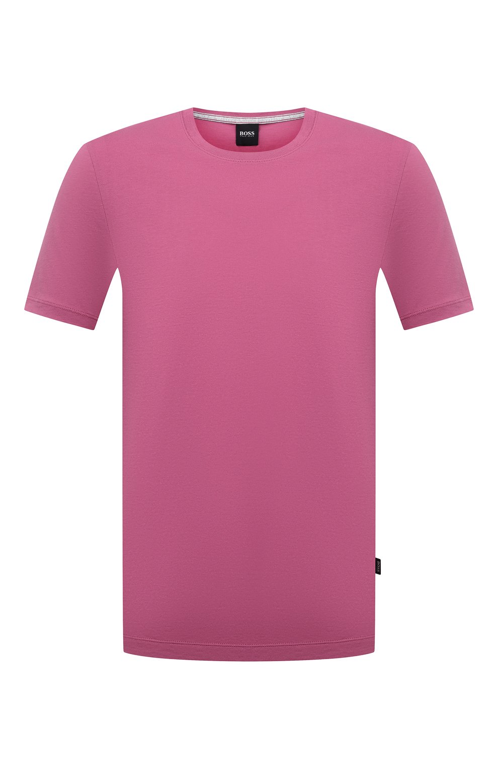 Мужская хлопковая футболка BOSS розового цвета, арт. 50379310 | Фото 1 (Принт: Без принта; Рукава: Короткие; Длина (для топов): Удлиненные; Материал внешний: Хлопок; Стили: Кэжуэл)