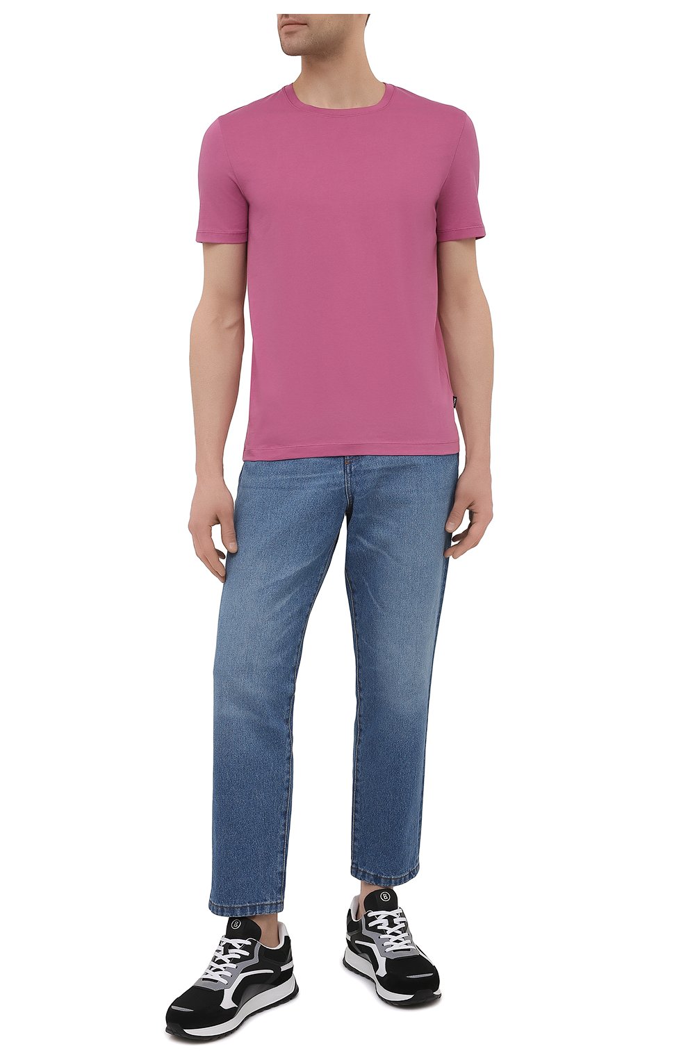 Мужская хлопковая футболка BOSS розового цвета, арт. 50379310 | Фото 2 (Принт: Без принта; Рукава: Короткие; Длина (для топов): Удлиненные; Материал внешний: Хлопок; Стили: Кэжуэл)