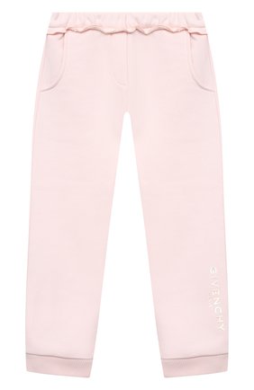 Детские хлопковые джоггеры GIVENCHY розового цвета по цене 18200 руб., арт. H04103 | Фото 1 Детские хлопковые джоггеры GIVENCHY розового цвета, арт. H04103 | Фото 1