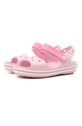 Детские босоножки CROCS розового цвета по цене 2600 руб., арт. 12856-6GD | Фото 1 Детские босоножки CROCS розового цвета, арт. 12856-6GD | Фото 1