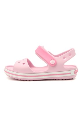 Детские босоножки CROCS розового цвета по цене 2600 руб., арт. 12856-6GD | Фото 2 Детские босоножки CROCS розового цвета, арт. 12856-6GD | Фото 2