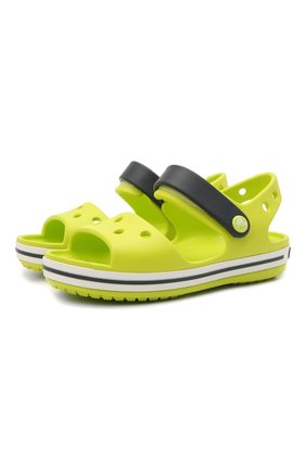 Детские босоножки CROCS желтого цвета по цене 2600 руб., арт. 12856-3TX | Фото 1 Детские босоножки CROCS желтого цвета, арт. 12856-3TX | Фото 1 (Материал внешний: Экокожа)
