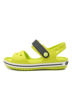 Детские босоножки CROCS желтого цвета по цене 2600 руб., арт. 12856-3TX | Фото 2 Детские босоножки CROCS желтого цвета, арт. 12856-3TX | Фото 2 (Материал внешний: Экокожа)