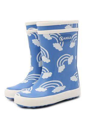 Детские резиновые сапоги AIGLE синего цвета по цене 4395 руб., арт. 2527E2/L0LLY P0P PRINT | Фото 1 Детские резиновые сапоги AIGLE синего цвета, арт. 2527E2/L0LLY P0P PRINT | Фото 1 (Материал внешний: Резина; Материал внутренний: Текстиль; Кросс-КТ: резиновые)