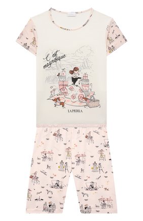 Детская пижама LA PERLA розового цвета по цене 12750 руб., арт. 70211/2A-6A | Фото 1 Детская пижама LA PERLA розового цвета, арт. 70211/2A-6A | Фото 1