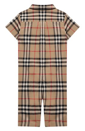 Детское хлопковый комбинезон BURBERRY бежевого цвета по цене 15550 руб., арт. 8036580 | Фото 2 Детское хлопковый комбинезон BURBERRY бежевого цвета, арт. 8036580 | Фото 2