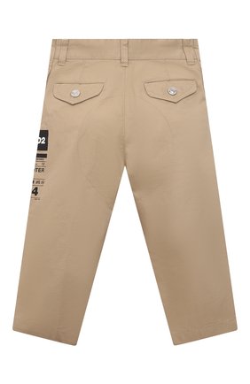 Детские хлопковые брюки DSQUARED2 бежевого цвета по цене 20750 руб., арт. DQ0076-D005S | Фото 2 Детские хлопковые брюки DSQUARED2 бежевого цвета, арт. DQ0076-D005S | Фото 2