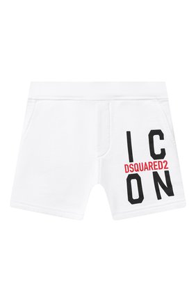 Детские хлопковые шорты DSQUARED2 белого цвета по цене 10850 руб., арт. DQ0250-D002Y | Фото 1 Детские хлопковые шорты DSQUARED2 белого цвета, арт. DQ0250-D002Y | Фото 1