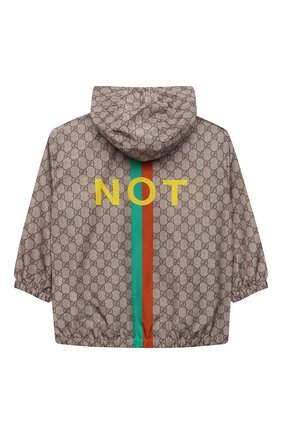 Детского ветровка с капюшоном GUCCI бежевого цвета по цене 79300 руб., арт. 642837/XWAN1 | Фото 2 Детского ветровка с капюшоном GUCCI бежевого цвета, арт. 642837/XWAN1 | Фото 2