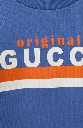 Детский хлопковый свитшот GUCCI голубого цвета по цене 17500 руб., арт. 629430/XJC7C | Фото 3 Детский хлопковый свитшот GUCCI голубого цвета, арт. 629430/XJC7C | Фото 3