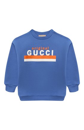 Детский хлопковый свитшот GUCCI голубого цвета по цене 17500 руб., арт. 629430/XJC7C | Фото 1 Детский хлопковый свитшот GUCCI голубого цвета, арт. 629430/XJC7C | Фото 1 (Материал внешний: Хлопок; Рукава: Длинные; Ростовка одежда: 12 мес | 80 см, 18 мес | 86 см, 24 мес | 92 см, 36 мес | 98 см, 3 мес | 62 см, 9 мес | 74 см)