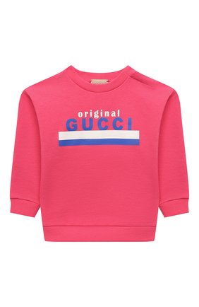 Детский хлопковый свитшот GUCCI розового цвета по цене 17500 руб., арт. 629430/XJC7C | Фото 1 Детский хлопковый свитшот GUCCI розового цвета, арт. 629430/XJC7C | Фото 1 (Материал внешний: Хлопок; Рукава: Длинные; Ростовка одежда: 12 мес | 80 см, 18 мес | 86 см, 24 мес | 92 см, 36 мес | 98 см, 3 мес | 62 см, 9 мес | 74 см)