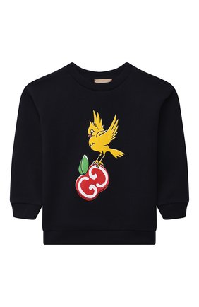 Детский хлопковый свитшот GUCCI темно-синего цвета по цене 14500 руб., арт. 631333/XJC9U | Фото 1 Детский хлопковый свитшот GUCCI темно-синего цвета, арт. 631333/XJC9U | Фото 1
