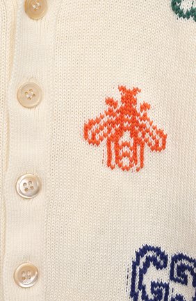 Детский хлопковый кардиган GUCCI белого цвета по цене 27100 руб., арт. 639457/XKBMX | Фото 3 Детский хлопковый кардиган GUCCI белого цвета, арт. 639457/XKBMX | Фото 3