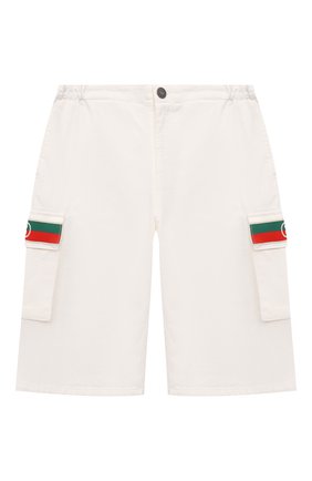 Детские хлопковые шорты GUCCI белого цвета по цене 25800 руб., арт. 644695/XDBJM | Фото 1 Детские хлопковые шорты GUCCI белого цвета, арт. 644695/XDBJM | Фото 1