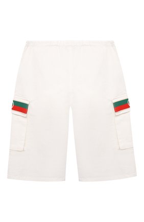 Детские хлопковые шорты GUCCI белого цвета по цене 25800 руб., арт. 644695/XDBJM | Фото 2 Детские хлопковые шорты GUCCI белого цвета, арт. 644695/XDBJM | Фото 2