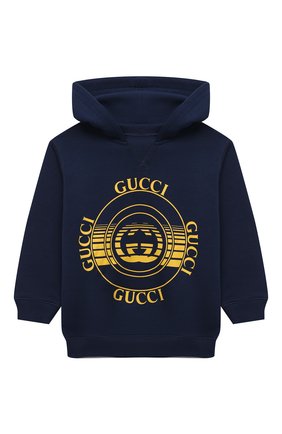 Детский хлопковое худи GUCCI синего цвета по цене 22300 руб., арт. 645426/XJC7E | Фото 1 Детский хлопковое худи GUCCI синего цвета, арт. 645426/XJC7E | Фото 1
