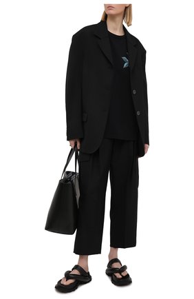 Женская хлопковая футболка GIVENCHY черного цвета по цене 49950 руб., арт. BW707Z3Z4W | Фото 2 Женская хлопковая футболка GIVENCHY черного цвета, арт. BW707Z3Z4W | Фото 2