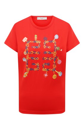 Женская хлопковая футболка GIVENCHY красного цвета по цене 36450 руб., арт. BW707Y3Z4Q | Фото 1 Женская хлопковая футболка GIVENCHY красного цвета, арт. BW707Y3Z4Q | Фото 1