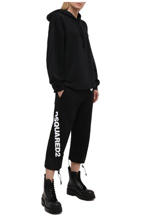 Женские хлопковые брюки DSQUARED2 черного цвета по цене 39950 руб., арт. S75KB0200/S25042 | Фото 2 Женские хлопковые брюки DSQUARED2 черного цвета, арт. S75KB0200/S25042 | Фото 2