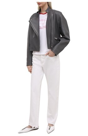 Женская хлопковая футболка GOLDEN GOOSE DELUXE BRAND белого цвета по цене 12050 руб., арт. GWP00744.P000418 | Фото 2 Женская хлопковая футболка GOLDEN GOOSE DELUXE BRAND белого цвета, арт. GWP00744.P000418 | Фото 2