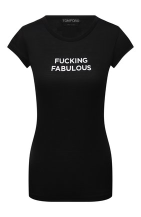 Женская шелковая футболка TOM FORD черного цвета по цене 89950 руб., арт. TSJ444-FAX835 | Фото 1