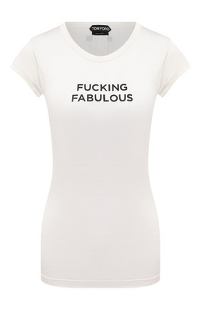 Женская шелковая футболка TOM FORD белого цвета по цене 79450 руб., арт. TSJ444-FAX835 | Фото 1 Женская шелковая футболка TOM FORD белого цвета, арт. TSJ444-FAX835 | Фото 1
