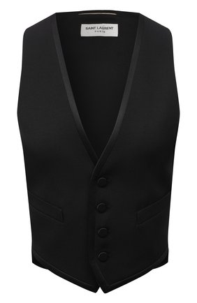Женский шерстяной жилет SAINT LAURENT черного цвета по цене 93950 руб., арт. 647510/Y512W | Фото 1 Женский шерстяной жилет SAINT LAURENT черного цвета, арт. 647510/Y512W | Фото 1