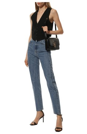 Женский шерстяной жилет SAINT LAURENT черного цвета по цене 93950 руб., арт. 647510/Y512W | Фото 2 Женский шерстяной жилет SAINT LAURENT черного цвета, арт. 647510/Y512W | Фото 2
