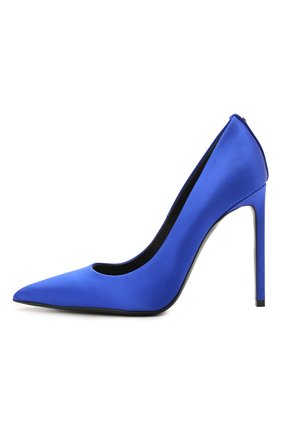 Женские текстильные туфли t-screw TOM FORD синего цвета, арт. W2325T-STA | Фото 3 (Материал внешний: Текстиль; Каблук высота: Высокий; Материал внутренний: Натуральная кожа; Каблук тип: Шпилька; Подошва: Плоская)