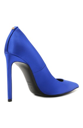 Женские текстильные туфли t-screw TOM FORD синего цвета, арт. W2325T-STA | Фото 4 (Материал внешний: Текстиль; Каблук высота: Высокий; Материал внутренний: Натуральная кожа; Каблук тип: Шпилька; Подошва: Плоская)