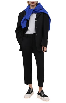 Женская хлопковая футболка KENZO серого цвета по цене 13350 руб., арт. FB52TS9144SK | Фото 2 Женская хлопковая футболка KENZO серого цвета, арт. FB52TS9144SK | Фото 2