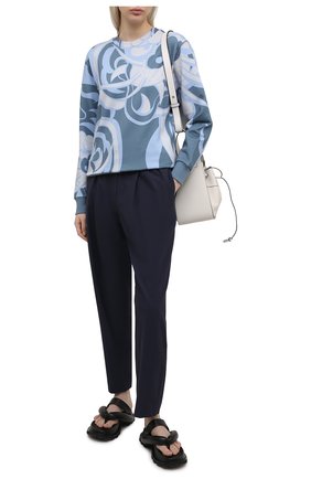 Женский хлопковый свитшот KENZO голубого цвета по цене 32850 руб., арт. FB52SW6224ML | Фото 2 Женский хлопковый свитшот KENZO голубого цвета, арт. FB52SW6224ML | Фото 2