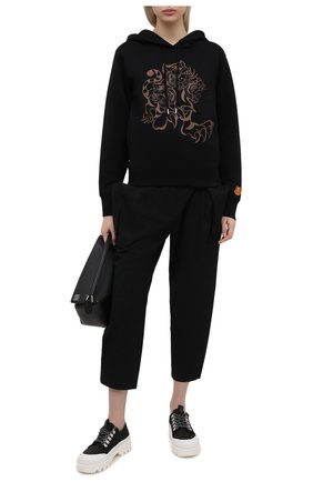 Женские брюки KENZO черного цвета по цене 43950 руб., арт. FB52PA0315AI | Фото 2 Женские брюки KENZO черного цвета, арт. FB52PA0315AI | Фото 2